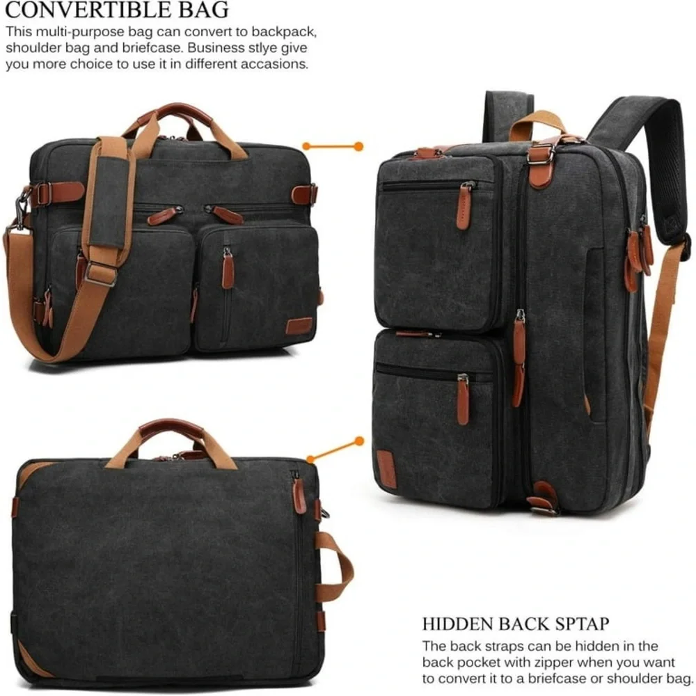 CoolBell Convertible Backpack Messenger Shoulder Bag Laptop Case Travel Carry-On